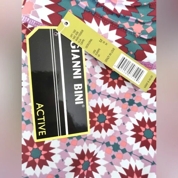 Gianni Bini Capri Legging Capri Medium M-S Pink Geofloral Ella NWT active NEW - Picture 5 of 7